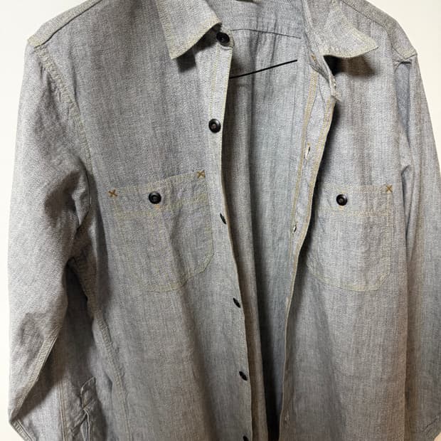 프리휠러스 닐 샴브레이셔츠 그레이(후추) 17사이즈