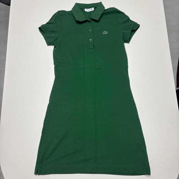 라코스테 피그먼트 그린 크록패치 하프버튼 트임 카라넥 PK 피케 반팔