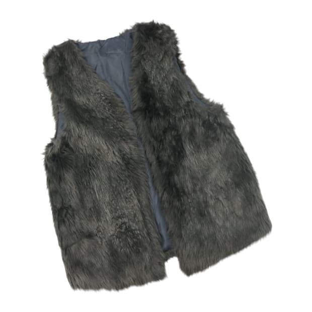 ANAP 아나프 챠콜 그레이 페이크 퍼 베스트