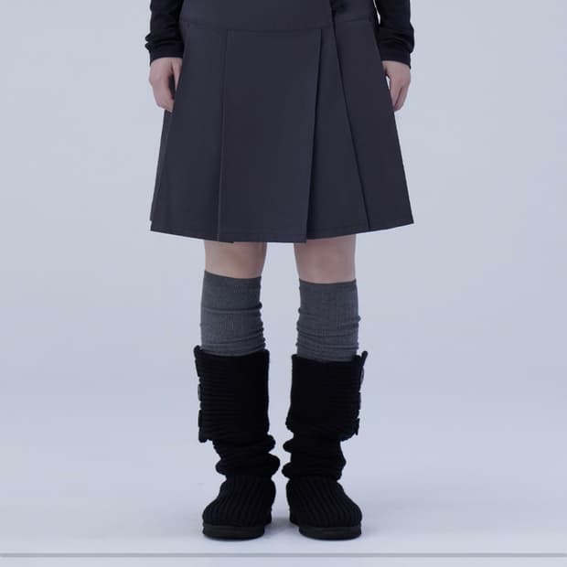 미세키서울 미디 랩 스커트 차콜