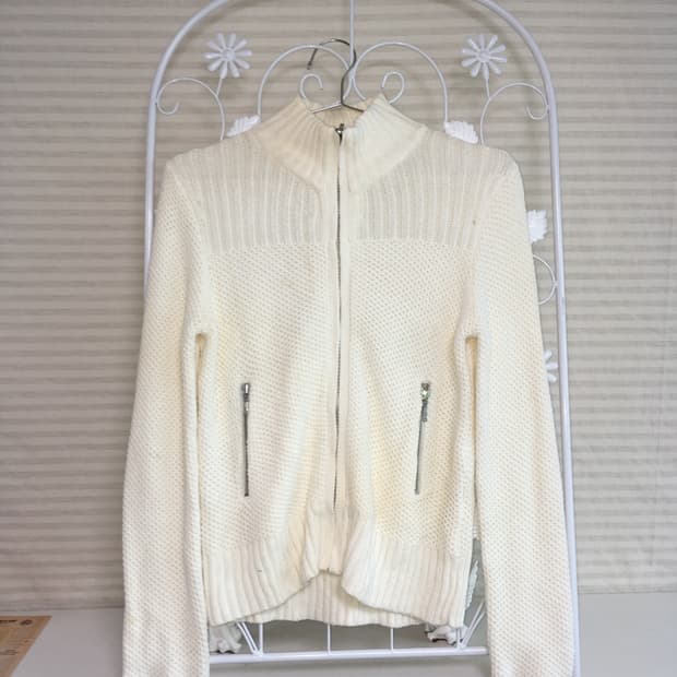 jpn vintage 아이보리 니트 집업 y2k 스트릿 