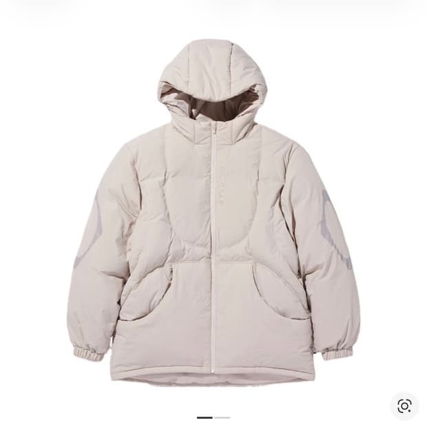 (W) 미스치프 롬버스 후디드 다운 자켓 아이보리 L