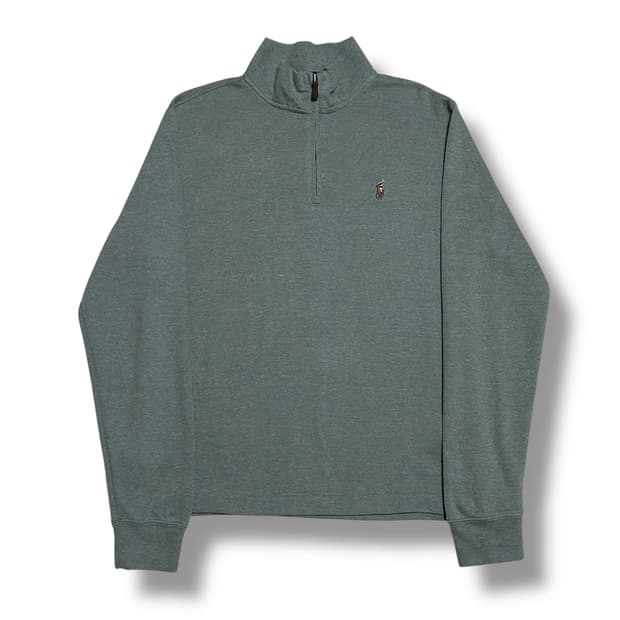 Polo Ralph Lauren 에스테이트 리브 민트그레이 하프집업 니트