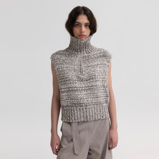 모노하 니트 집업 베스트