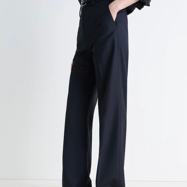 르메르 25FW 스트레이트 팬츠 마린 멜란지 40