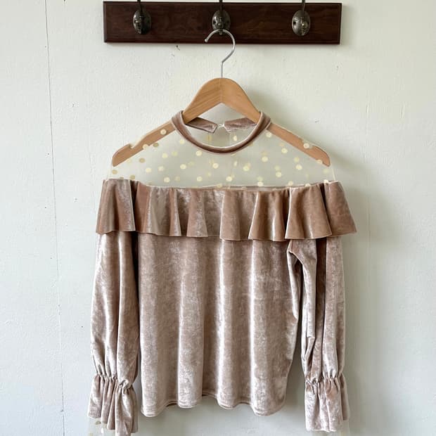 ready me go 벨벳 블라우스