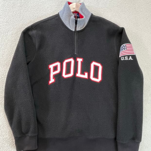 폴로 USA 반집업 후리스