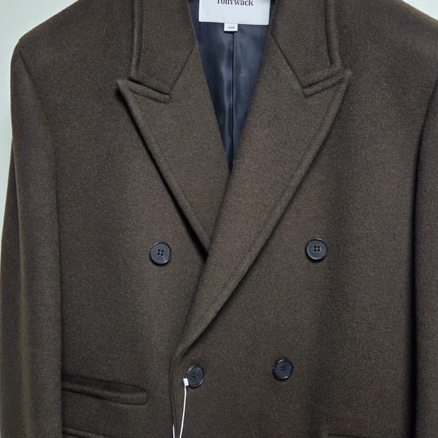 48 M) 새상품 토니웩 캐시미어 더블 코트 다크브라운
