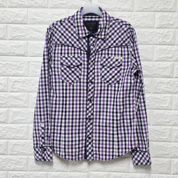 GUESS 체크 셔츠 M