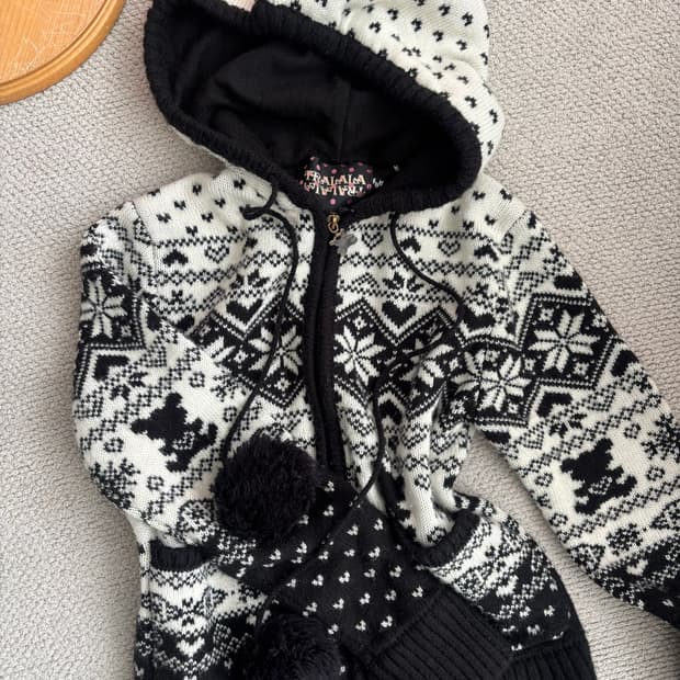 트랄라라 일본 빈티지 노르딕 니트집업