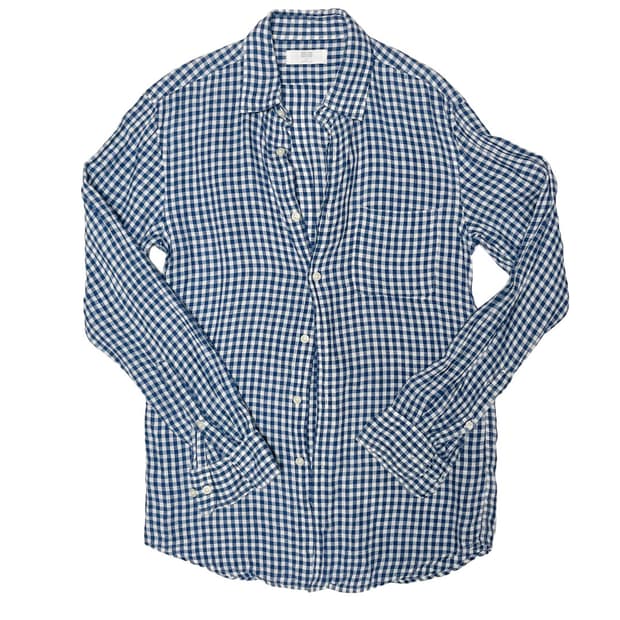 Uniqlo blue linen shirt