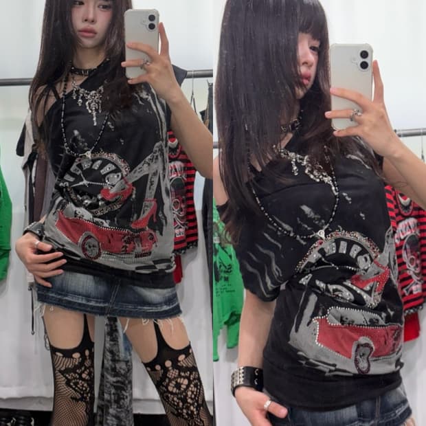 🎸블랙 디테일 티셔츠🎸