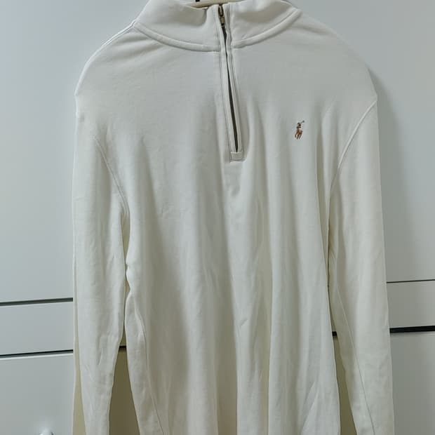 폴로 랄프로렌 화이트 긴팔 하프집업 XL
