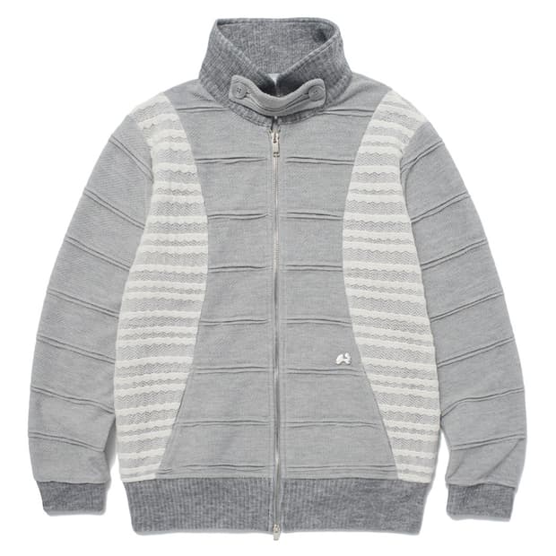 Flap Knitted zip-up (Gray)