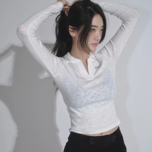 애즈온 IVY COLLAR LONG SLEEVE / WHITE