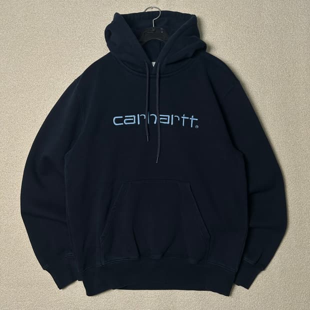 (S) 칼하트 로고 네이비 후드티