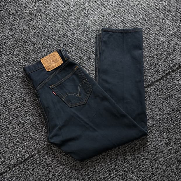 리바이스 505 레귤러핏 블랙 데님 팬츠 3157