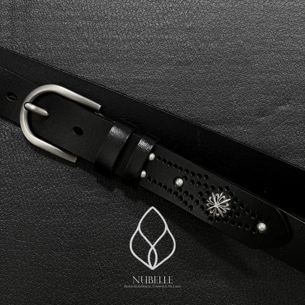 🌗 Ethnic stud belt / 에스닉 스터드 가죽 벨트