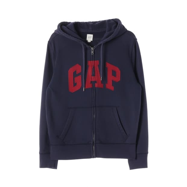 GAP 네이비 레드 빅로고 후드 집업 S