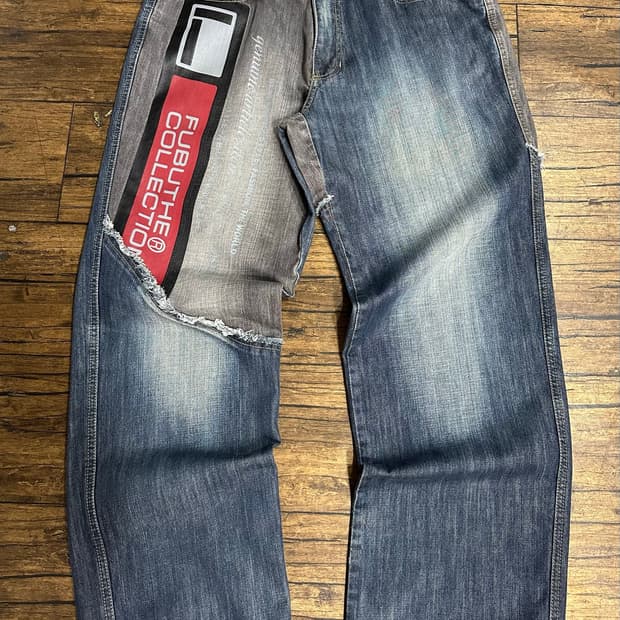 푸부 FUBU JEANS COLLECTION Y2K 패치워크 와이드 데님