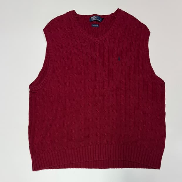 폴로 랄프로렌 빅 사이즈 코튼 니트 베스트 2XL