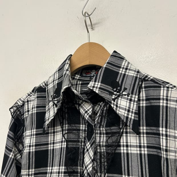 MAD PUNKS Check Lace-up Shirt
