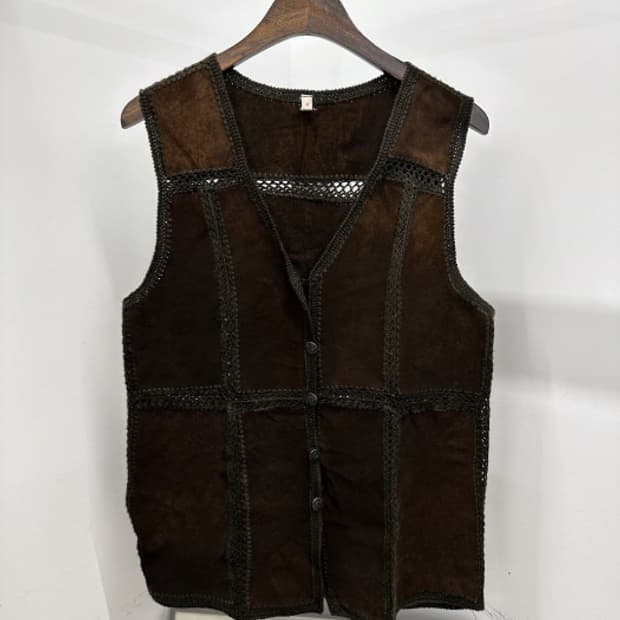 VINTAGE LEATHER VEST (L)