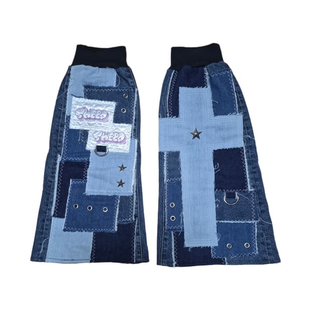 sheep 핸드메이드 콜라주 레그워머 서브컬쳐