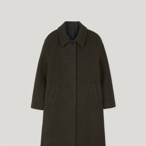 노멜렛 브레스트 울 코트 브라운