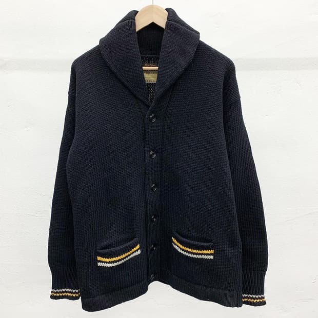 버즈릭슨 x 빔즈 블랙 숄카라 헤비니트 가디건 