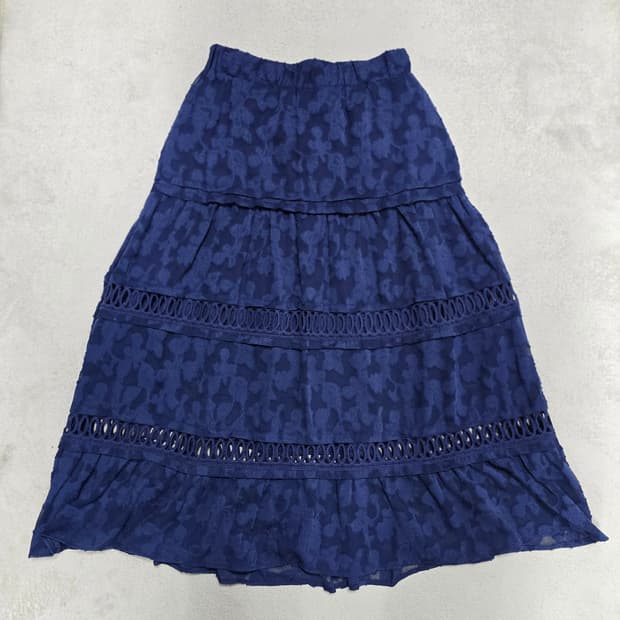 Anna sui 안나수이 네이비 자카드 롱 스커트