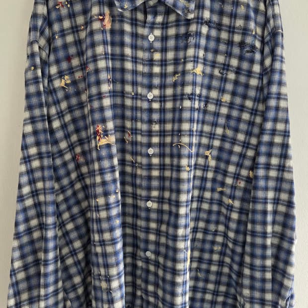 빈티지블루체크셔츠