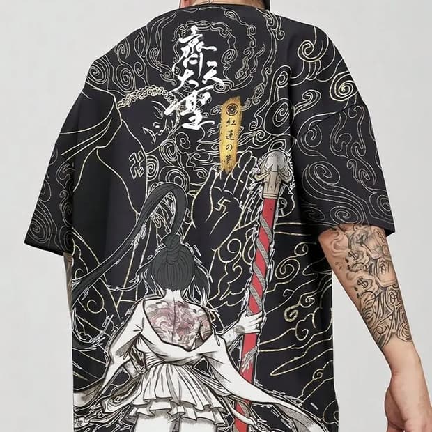 JPN 게이샤 워리어 오버핏 티셔츠 L사이즈 미착용