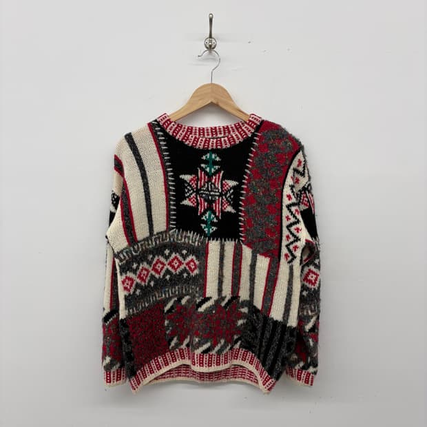 빈티지 패턴 니트 스웨터 여/M