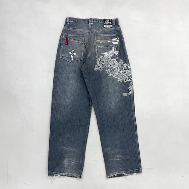 DOGTOWN 독타운 도그타운 드래곤 용자수 오리엔탈 와이드 데님팬츠