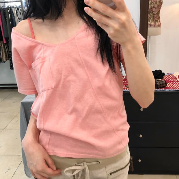 peach boxy tee
