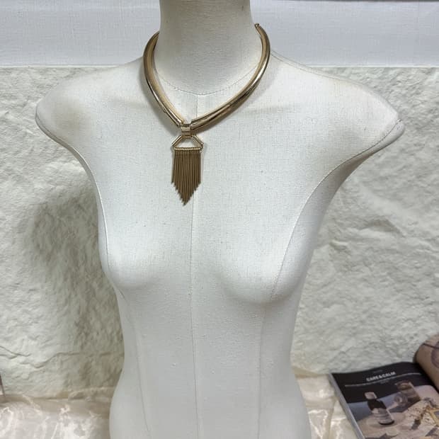 빈티지 고딕 태슬 초커 목걸이