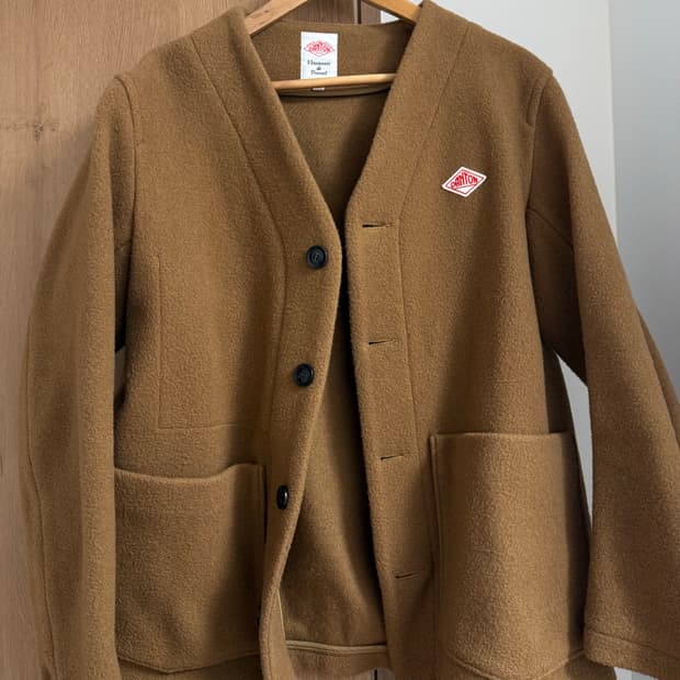 DANTON 단톤 울 모사 브이넥 자켓 / 카멜 (정가 31.8)