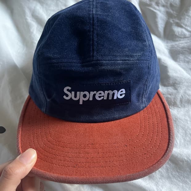 슈프림 25FW 몰스킨 캠프캡 네이비