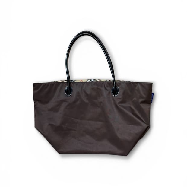 버버리 블루라벨 나일론 레더 토트백