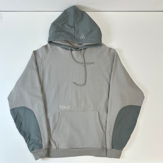 노이스 나일론패브릭 믹스 후드 오버핏L(그레이)