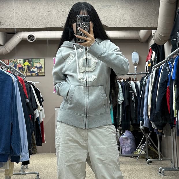 아베크롬비 피치 로고 후드집업 S53