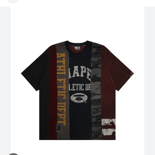 베이프 에이프 bape aape 문페이스 패치워크 티셔츠 xl