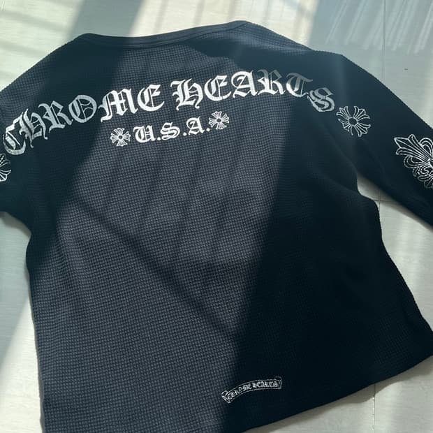 (유일매물)(한정)(감정서🅾️) 크롬하츠 와플 슬리브 맨투맨 스웻셔츠 