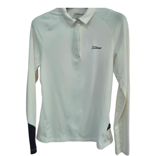 타이틀리스트 여성 골프 긴팔티 아이보리