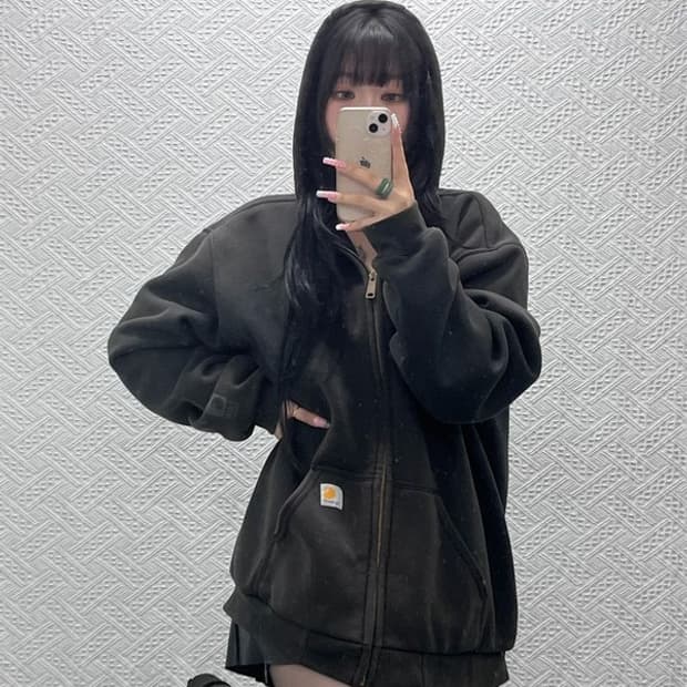 칼하트 빈티지 캐주얼 오버핏 레인디펜더 써멀 후드집업 L C12423