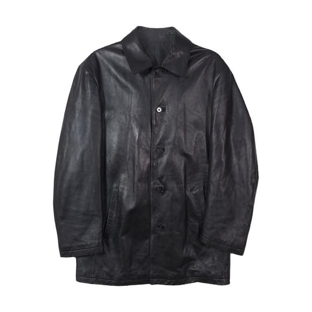 트루젠 리얼 레더 싱글 하프 코트