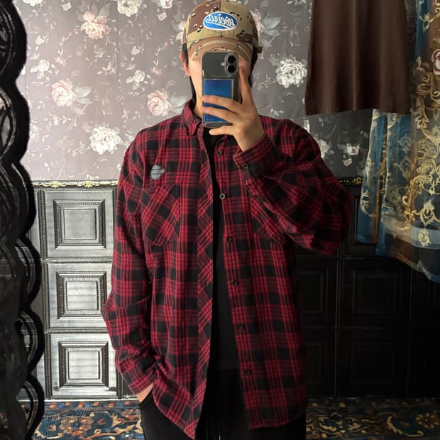 a264) 할리데이비슨 체크 셔츠