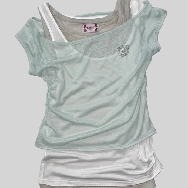 [새상품] 스컬프터 Lazy Sleeveless Layered Tee