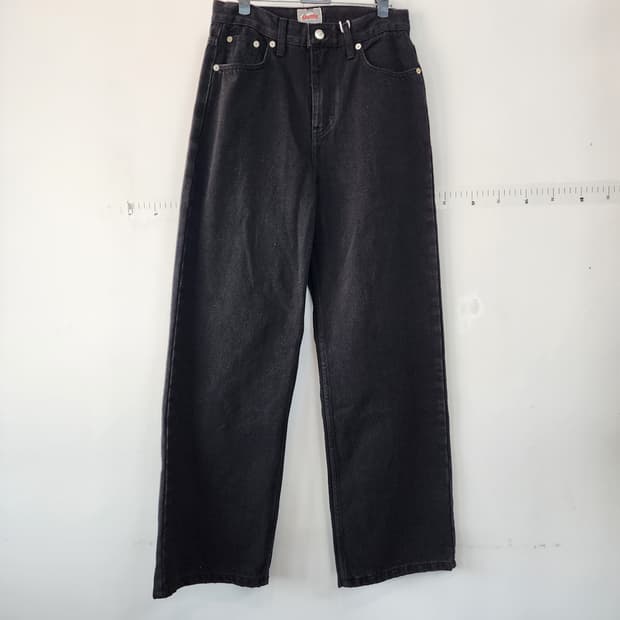 Outfit 블랙 데님 와이드 팬츠